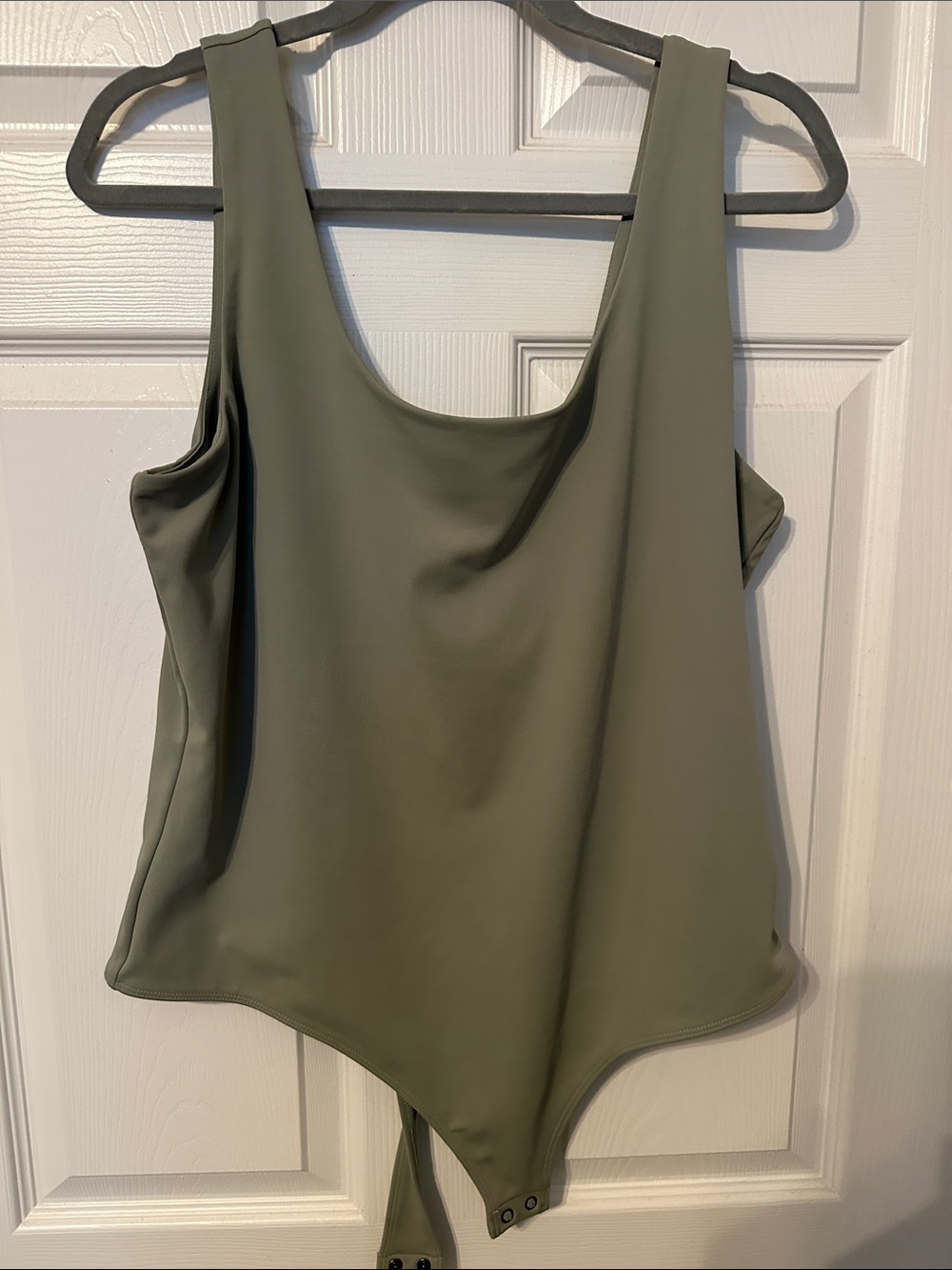 Express Olive Green Scoop Neck Bodysuit